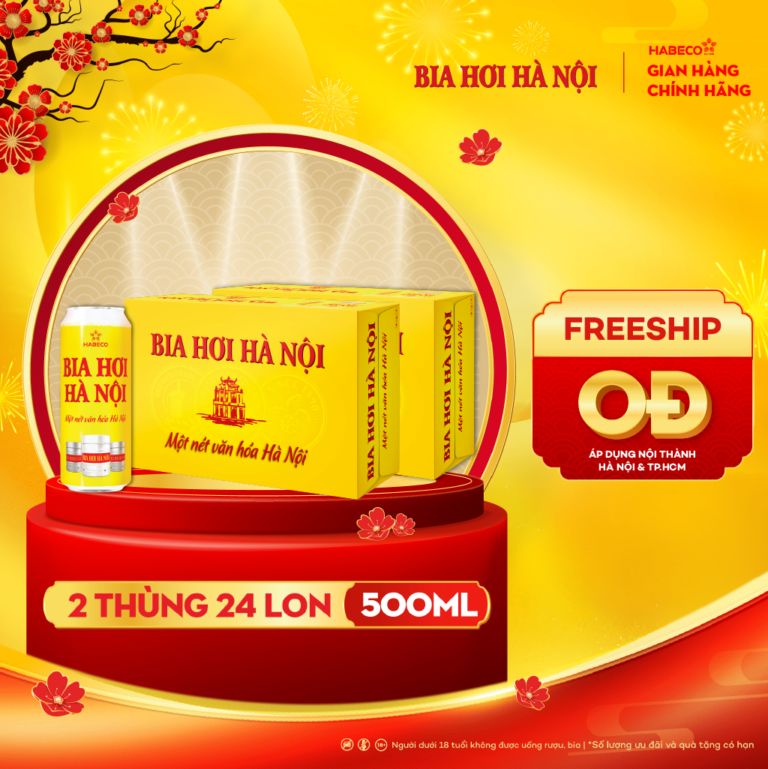 Combo 2 thùng Bia Hơi Hà Nội – Thùng 24 lon 500ml