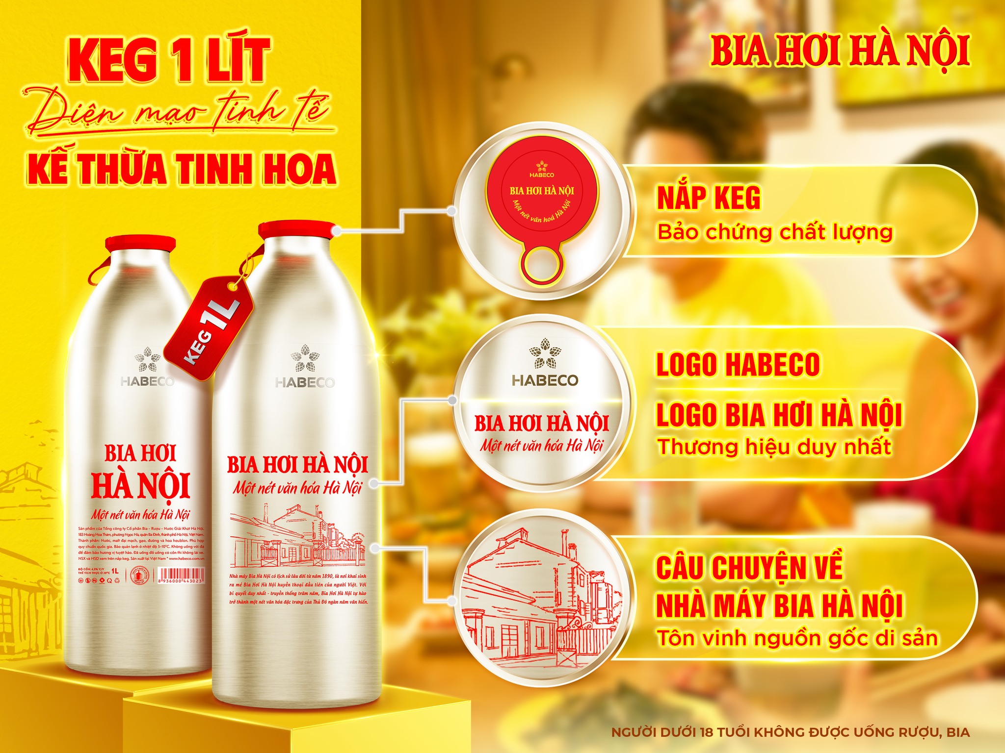 BIA HƠI HÀ NỘI KEG 1L - DIỆN MẠO TINH TẾ, KẾ THỪA TINH HOA