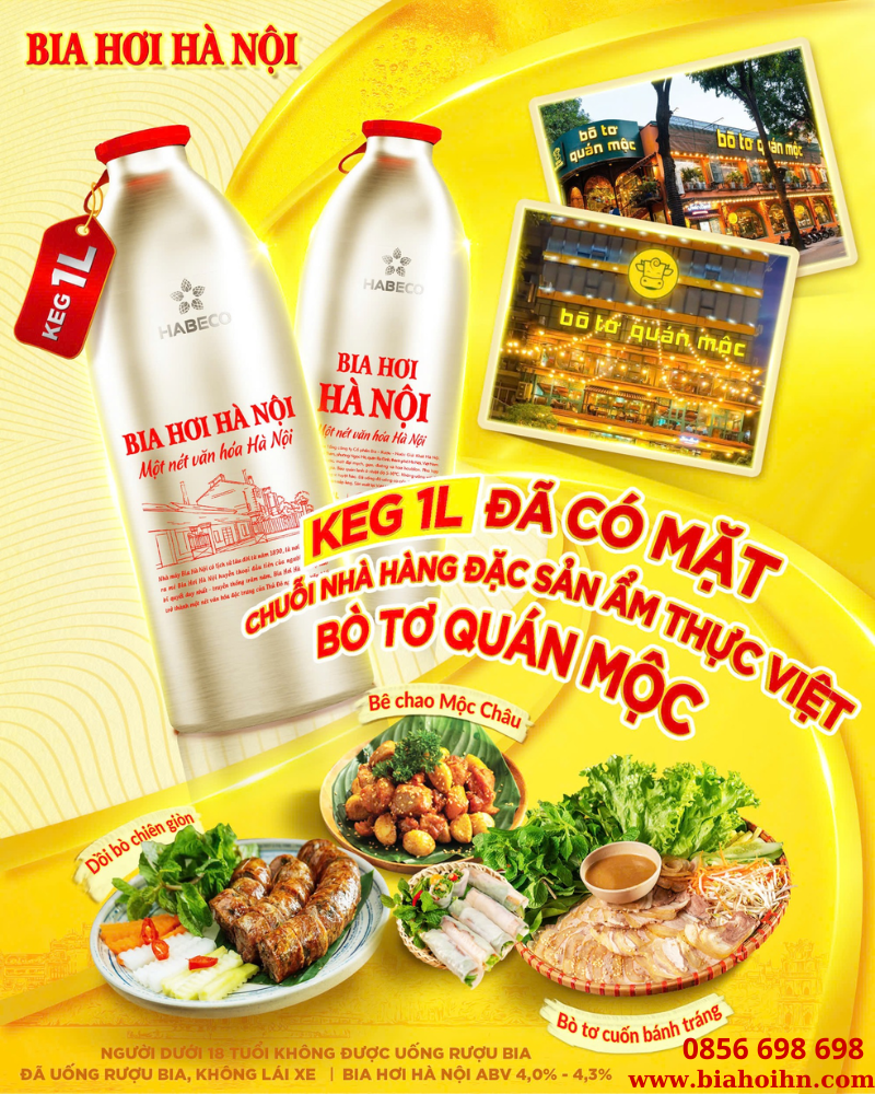KEG 1L ĐÃ CÓ MẶT TẠI CHUỖI NHÀ HÀNG ĐẶC SẢN ẨM THỰC BÒ TƠ QUÁN MỘC