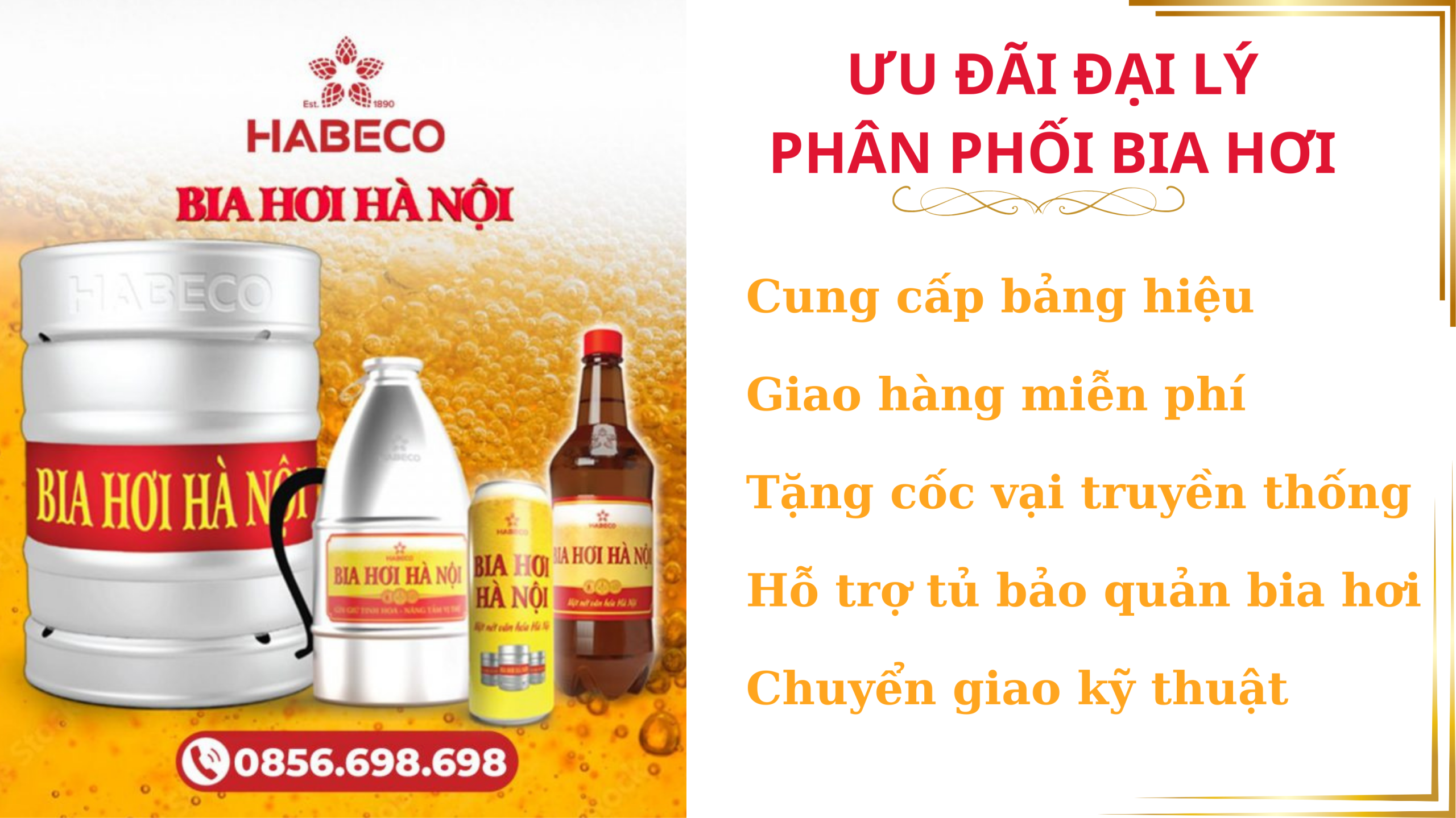 Ưu đãi mở đại lý phân phối bia hơi Hà Nội